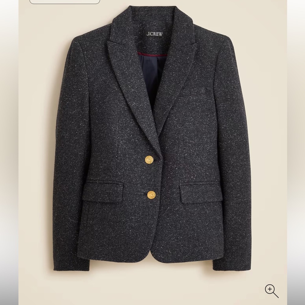 J. Crew École blazer in herringbone wool blend